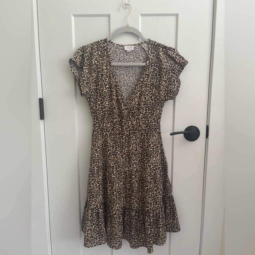 Le Lis Brown Leopard Print Dress